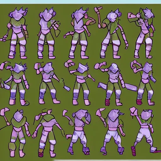 Image similar to walking animation sprite sheet , digital art , concept art