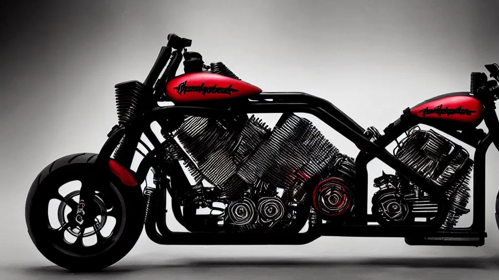 Prompt: cyberpunk harley davidson motorcycle