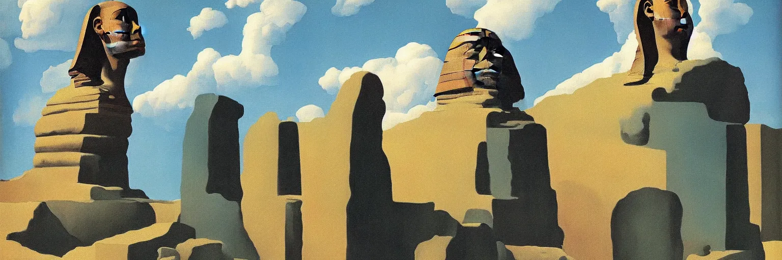 Image similar to sphinx painting magritte