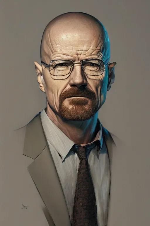 Image similar to Walter White, closeup character portrait art by Donato Giancola, Craig Mullins, digital art, trending on artstation