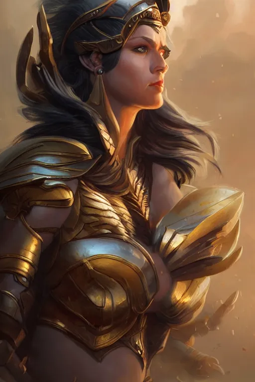 Image similar to amazon valkyrie athena, d & d, fantasy, portrait, highly detailed, headshot, digital painting, trending on artstation, concept art, sharp focus, illustration, art by artgerm and greg rutkowski and magali villeneuve