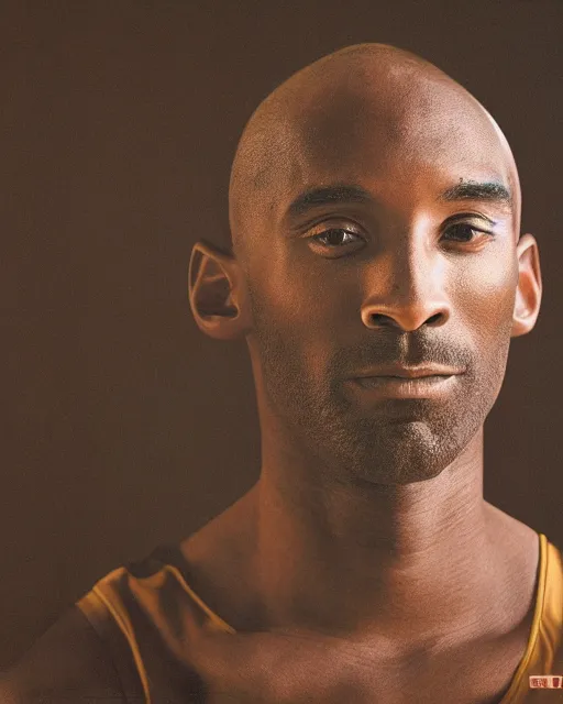 Image similar to portrait of kobe bryant, peaceful, old and wrinkled, photography by steve mccurry, trending on artstation