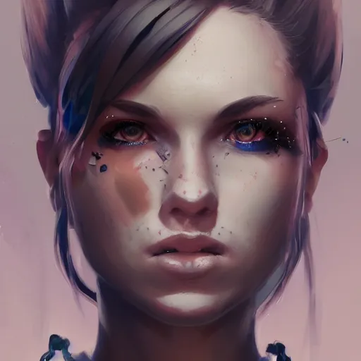 Prompt: highly detailed portrait of a punk young lady by by Loish, Artgerm,Greg Tocchini, Greg Rutkowski, 4k resolution