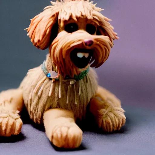 Image similar to wheaten terrier claymation detailed colorful laika Wes Anderson