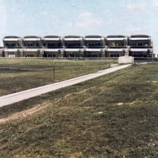 Prompt: abandoned cold war military installation, autochrome