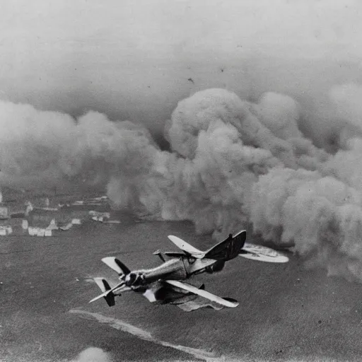 Prompt: An incessant offensive against the enemy over his own soil was the only effective means whereby to render the shores of England inviolate. Overwhelming air advantage was always with the attack, 1917 photo