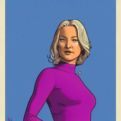 Image similar to kate hudson retro minimalist portrait by jean giraud, moebius starwatcher comic, 8 k