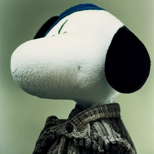 Image similar to candid portrait photograph of snoopy, taken by annie leibovitz