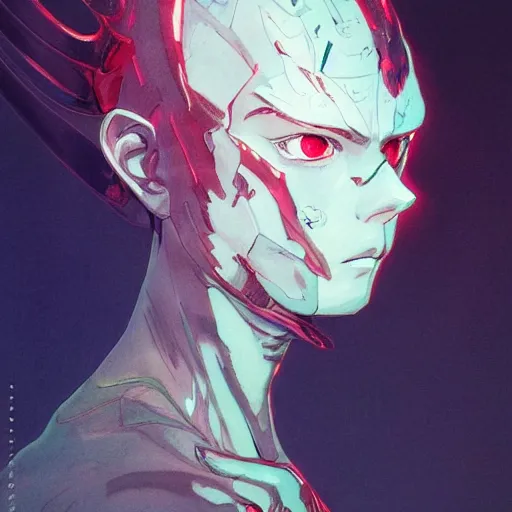 Image similar to prompt : blade character portrait soft light painted by james jean and katsuhiro otomo and erik jones, inspired by evangeleon anime, smooth face feature, intricate oil painting, high detail illustration, sharp high detail, manga and anime 1 9 9 9