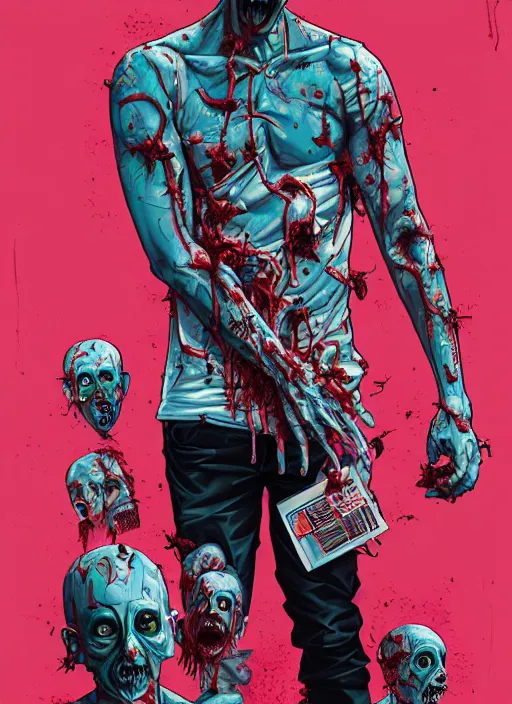 Image similar to zombie full body male modeling hiphop streetwear drip, tristan eaton, victo ngai, artgerm, rhads, ross draws