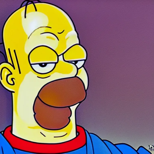 Image similar to ultra realistic portrait painting of homer simpson, art by akira toriyama, 4 k, dragon ball artstyle, cel shaded, highly detailed, epic lighting