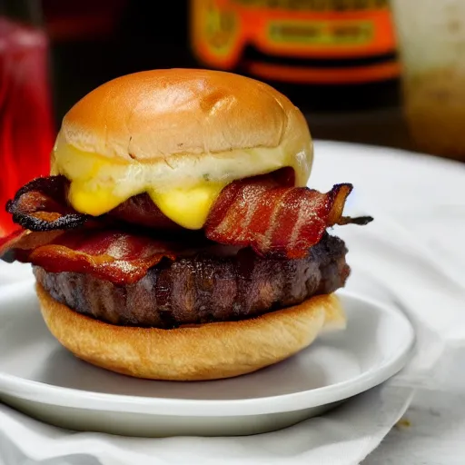 Image similar to bacon wrapped bacon cheeseburger