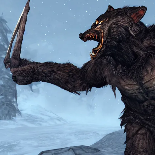 Prompt: Skyrim VR werewolf mod