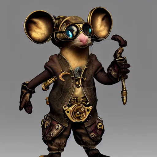Image similar to a rat with steampunk googles, from Lineage 2