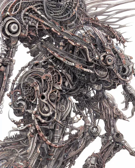 Image similar to artwork by yoshitaka amano, biomechanical, 4 k, hyper detailed