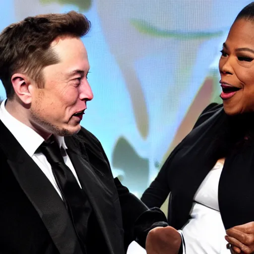 Image similar to elon musk punching oprah