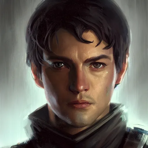 Image similar to portrait of a man by greg rutkowski, jedi knight anakin fel, short black hair, star wars expanded universe, he is about 3 0 years old, wearing the tactical gear of the galactic alliance, highly detailed portrait, digital painting, artstation, concept art, smooth, sharp foccus ilustration, artstation hq