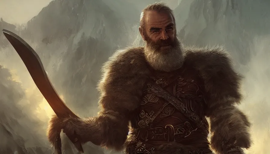 Image similar to Sean Connery as viking, hyperdetailed, artstation, cgsociety, 8k