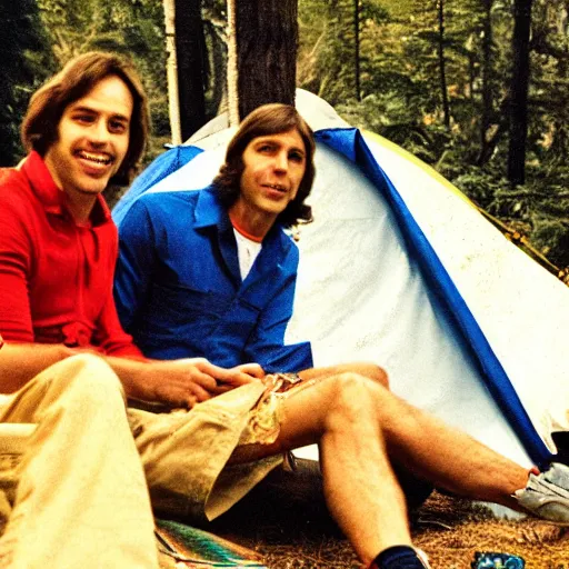 Image similar to gay couple camping together in the 7 0 s