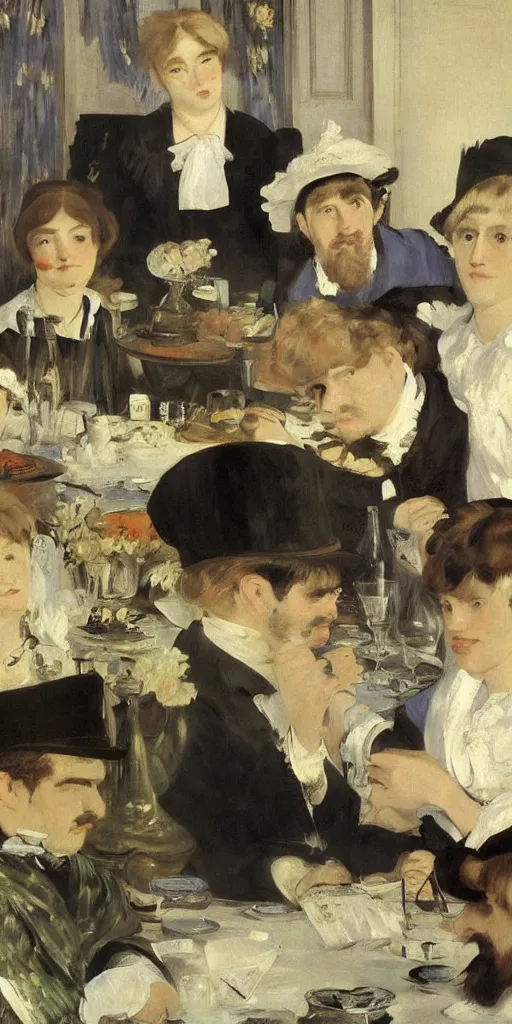 Image similar to manet was born into a wealthy family in paris in 1 8 3 2, digital art, 3 d rendering