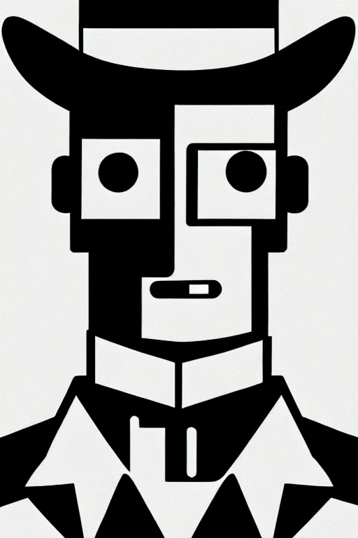 Prompt: portrait of noir robot detective