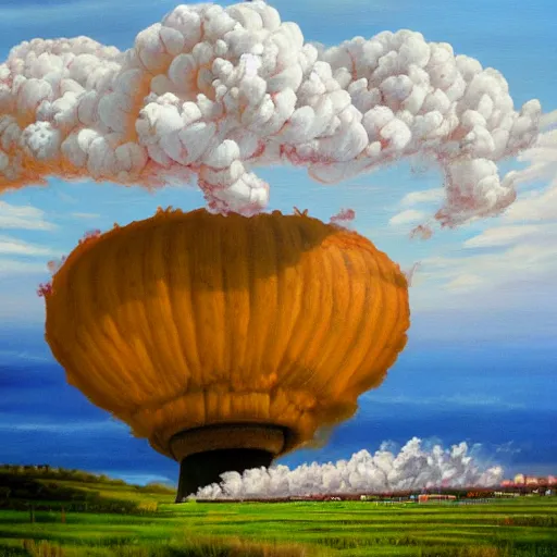 Image similar to world after nuclear war, oil painting