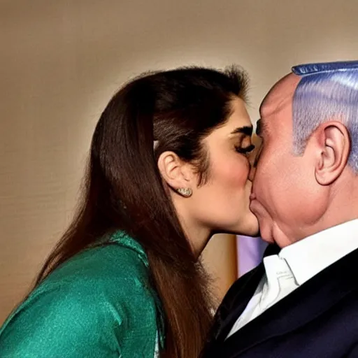 Image similar to kareena kapoor kissing benjamin netanyahu