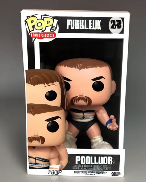 Image similar to wrestler Funko Pop. Photographic, photography