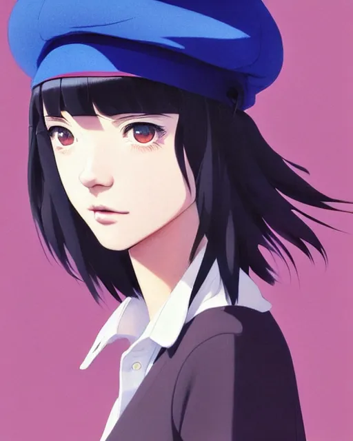 Image similar to girl with a beret | | very very anime!!!, fine - face, audrey plaza, realistic shaded perfect face, fine details. anime. realistic shaded lighting poster by ilya kuvshinov katsuhiro otomo ghost - in - the - shell, magali villeneuve, artgerm, jeremy lipkin and michael garmash and rob rey