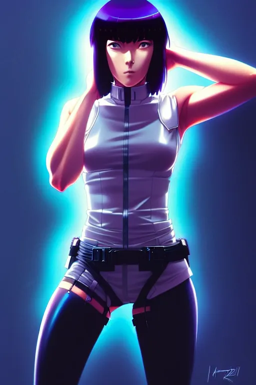 Prompt: a fullbody portrait of motoko kusanagi the major ghost in the shell, stand alone complex, under repairs, maintenance, by ilya kuvshinov, rossdraws, artgerm, sola digital arts, anti aliasing, raytracing