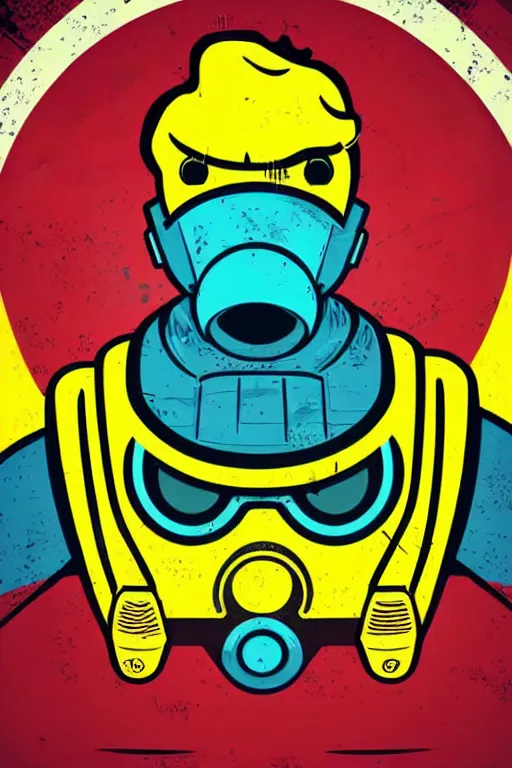 Image similar to fallout 7 6 retro futurist illustration art by butcher billy, sticker, colorful, illustration, highly detailed, simple, smooth and clean vector curves, no jagged lines, vector art, smooth andy warhol style