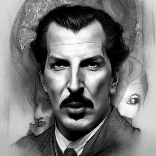 Prompt: amazing lifelike award winning pencil illustration of vincent price trending on art station artgerm greg rutkowski alphonse mucha cinematic