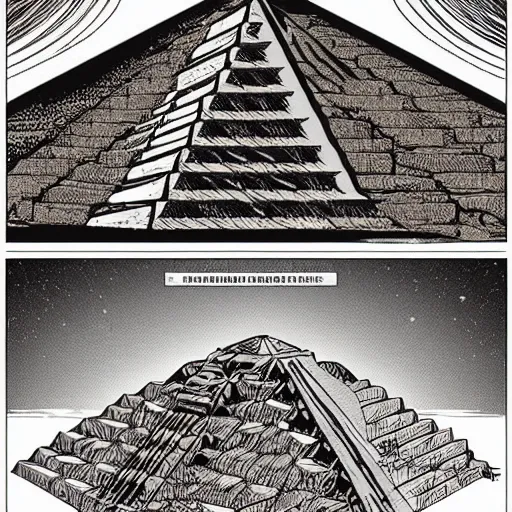 Image similar to tortoise in the desert pyramid ziggurat highly detailed concept art schematic, Laurie Greasley