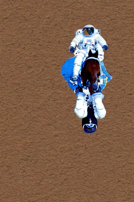 Prompt: astronaut riding horse, upside down