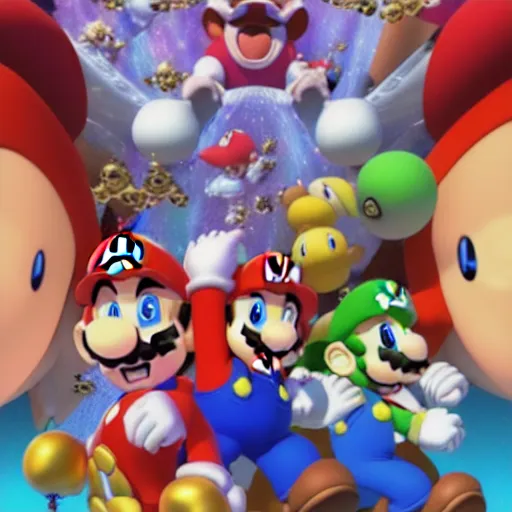 Image similar to super mario brothers and kirby super star ultra movie poster with pokemon super smash bros and princess peach star wars theme pokemon style detailed and accurate eyes