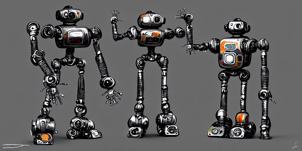 Image similar to a monk robot made from scrap parts from a futuristic junkyard, digital art