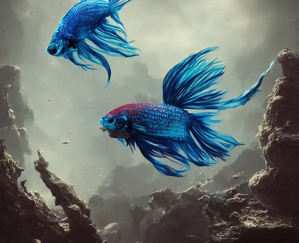 Image similar to betta fish, intricate artwork, octane render, trending on artstation, wlop, greg rutkowski. cinematic, hyper realism, high detail, octane render, 8k