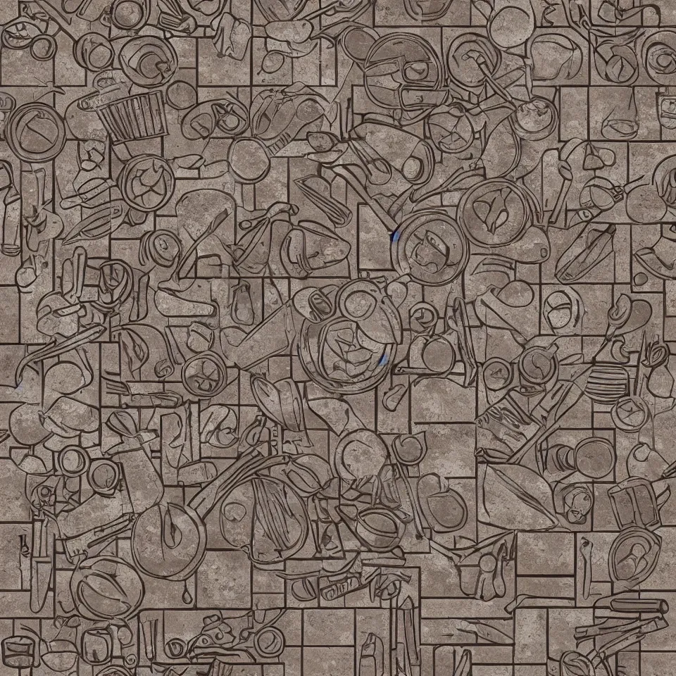 Prompt: soviet kitchen tiles texture, extremely detailed