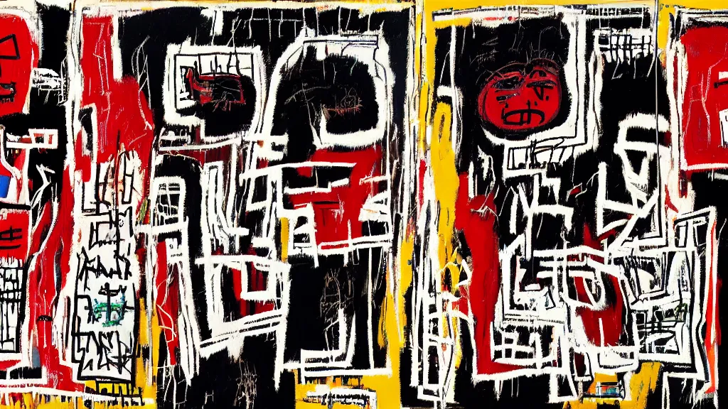 Prompt: a complex and hyperdetailed expressive tryptich by jean-michel basquiat about pains of being different