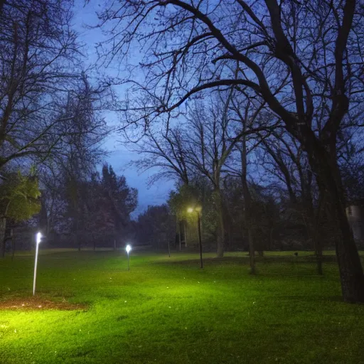 Image similar to eerie park at night, creepy, unsettling