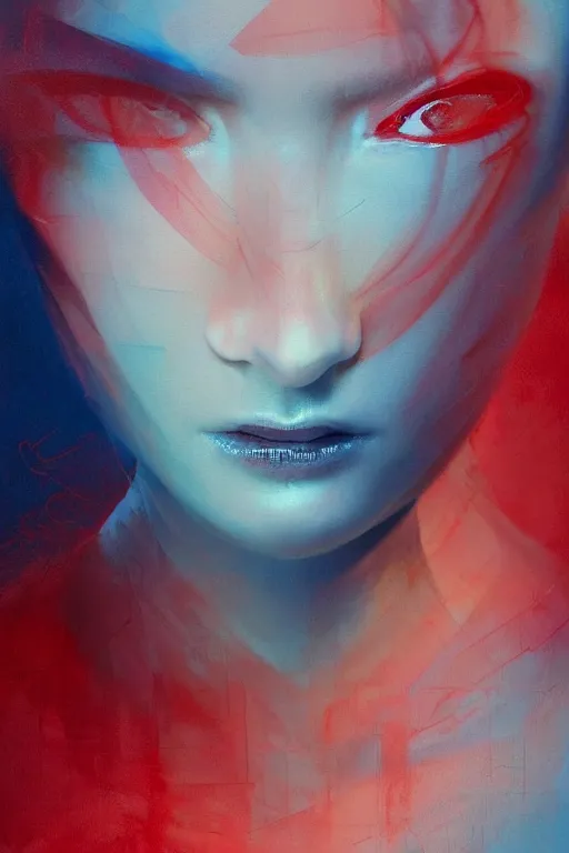 Prompt: 3 d, sci - fi, morning, sleepy fashion model face, sun, cinematic, lightning, clouds, vogue cover style, stanley kubrick, light red and deep blue mood, realistic painting, intricate oil painting, high detail, figurative art, multiple exposure, poster art, 3 d, by tooth wu and wlop and beeple and greg rutkowski