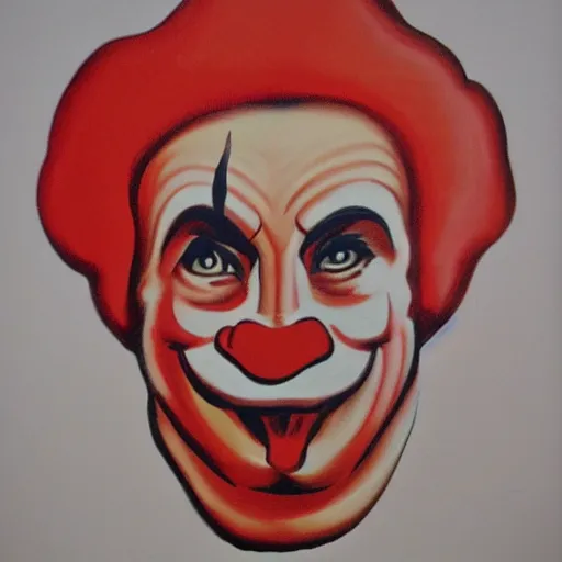 Image similar to communist clown portrait, soviet propaganda art style