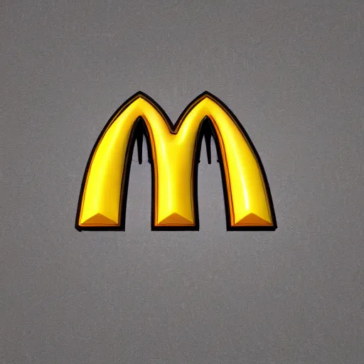 Image similar to a spaceship shaped like the mcdonald's logo, digital art