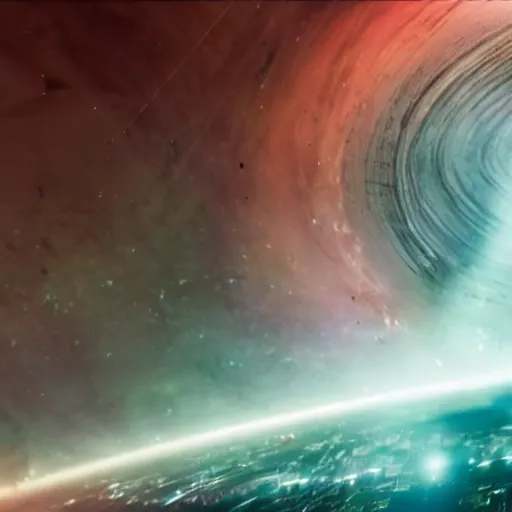 Prompt: movie still of a black hole destroying city 4 k