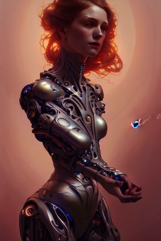 Image similar to organic cyborg female diffuse lighting, fantasy, intricate, elegant, highly detailed, lifelike, photorealistic, digital painting, artstation, illustration, concept art, smooth, sharp focus, art by john collier and albert aublet and krenz cushart and artem demura and alphonse mucha