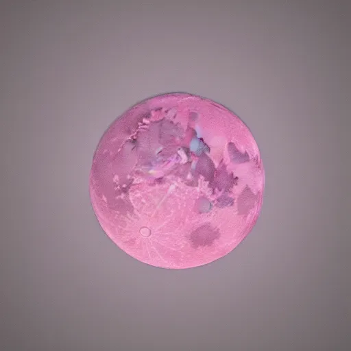 Prompt: macro pink moon, realistic, glowing edges, astrophotography