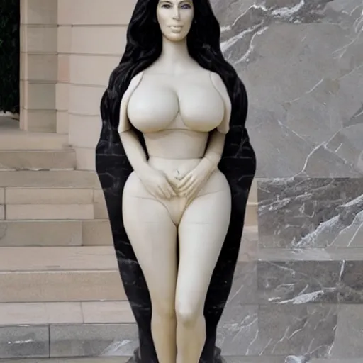 Image similar to kim kardashian statue made of marble