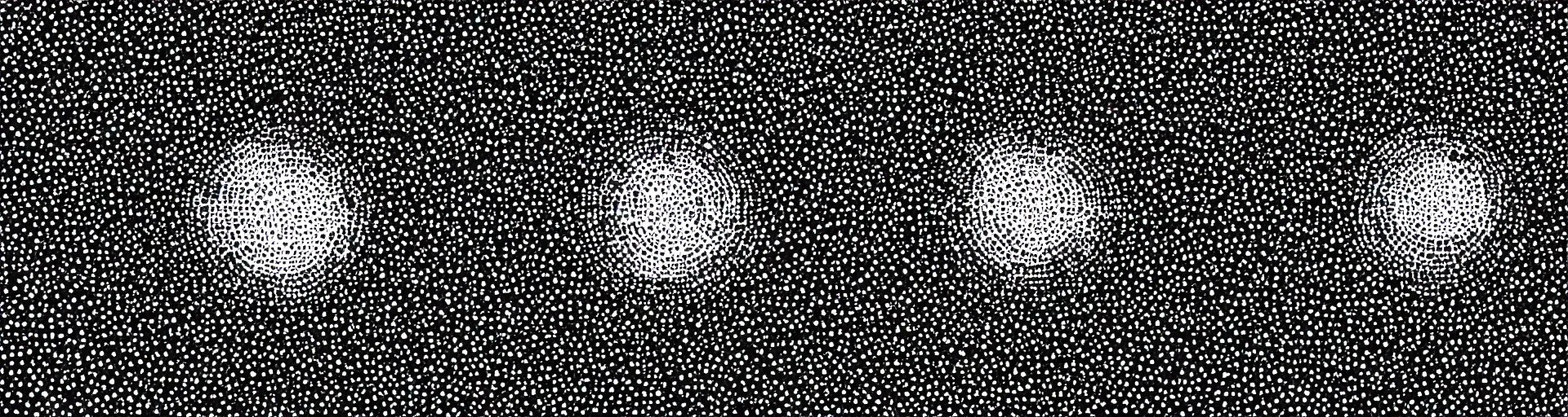Image similar to Black and white space space. a star surrounded by supernova explosions. geometric. pointillism. clean linework.