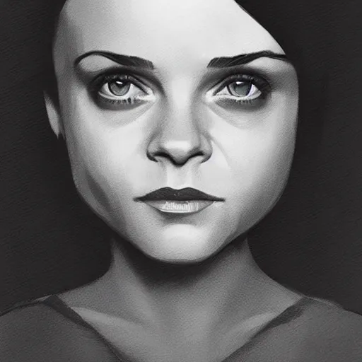 Image similar to Christina Ricci, crayon, by Atey Ghailan, by Franz Marc muted