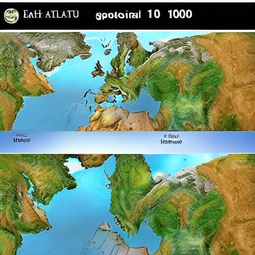 Image similar to A very detailed photorealistic landscape of Earth in 100 years, after global warming